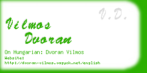 vilmos dvoran business card